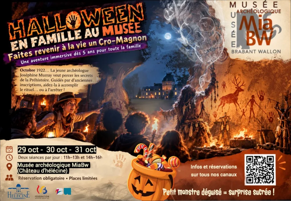 Affiche Halloween du Musée archéologique du Brabant wallon à Hélécine